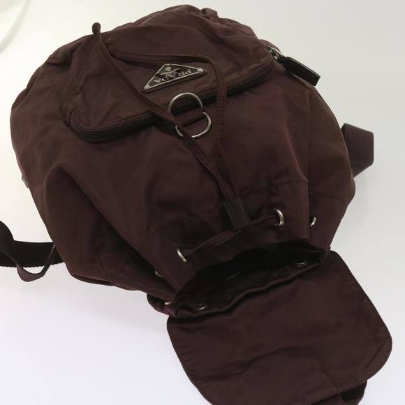 PRADA Backpack Nylon Wine Red Auth bs11789 - Picture 10 of 16